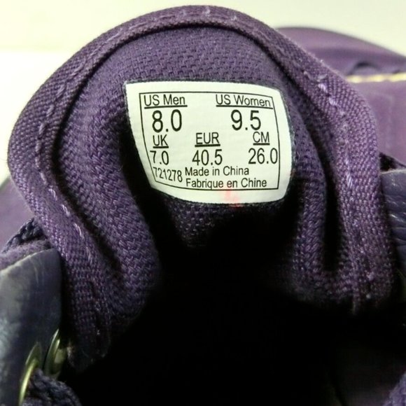 Vans Purple Sneakers Men's Size 8 Shoes Purple Canvas Gold Eyelets Skateboard - Picture 9 of 11